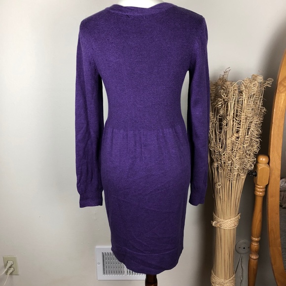 Oversized Sweater Dress Long Sleeve Midi Small - Picture 6 of 9